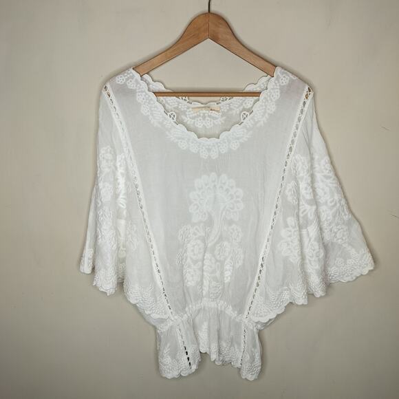 Solitaire Floral Embroidered Top Dolman Sleeves - Picture 1 of 9